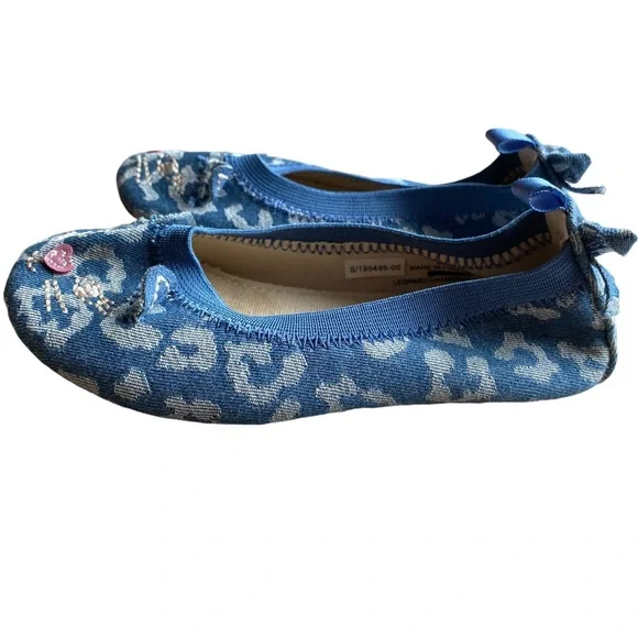 Baby Gap Kitten Toddler Girls Denim Flats Size 8 - Picture 4 of 6